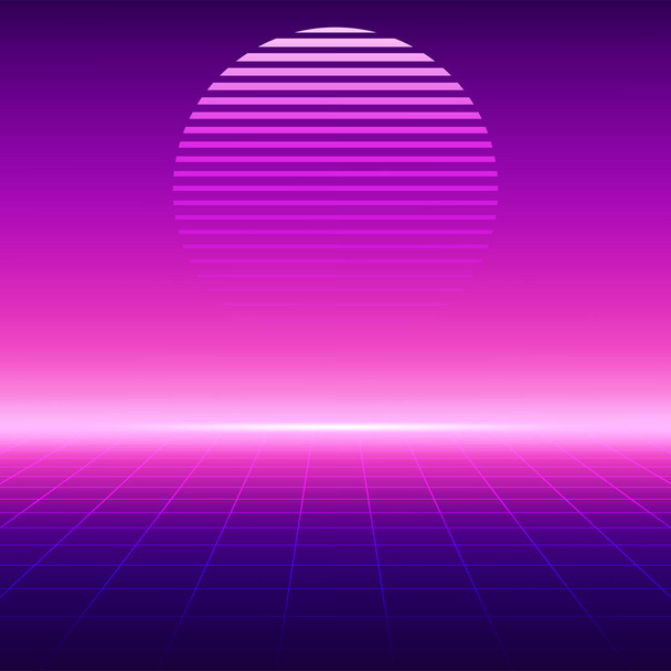 Retro futuristic background 1980s style - Vector, Image