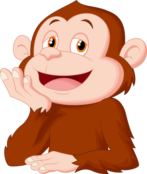 мультфільм шимпанзе мислення
 - Вектор, зображення