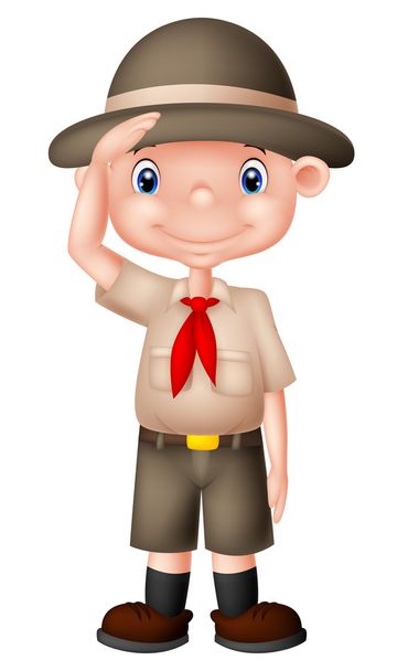 Young boyscout doing a hand sign - Vector, Image