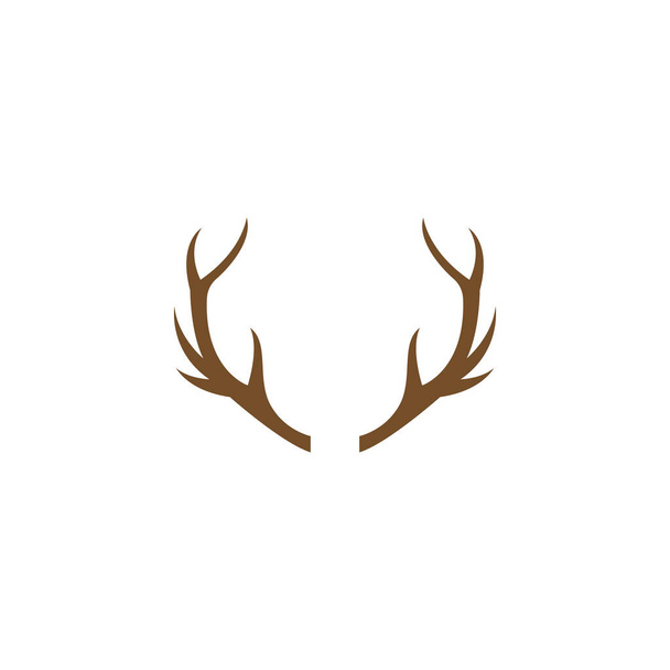 Cornamenta de ciervo ilustración logotipo vector plantilla - Vector, Imagen