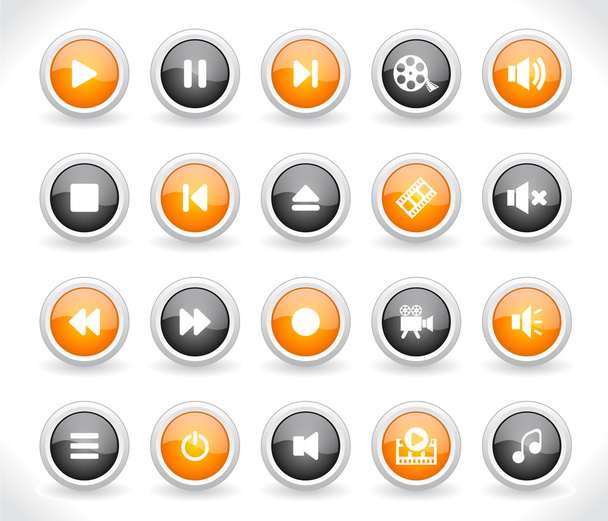 Media buttons. - Vector, afbeelding