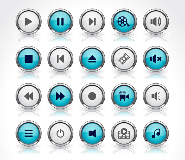 Media buttons. - Vector, imagen