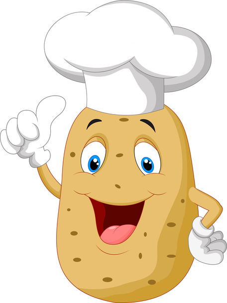 Potato chef cartoon giving thumb up - Vector, Image