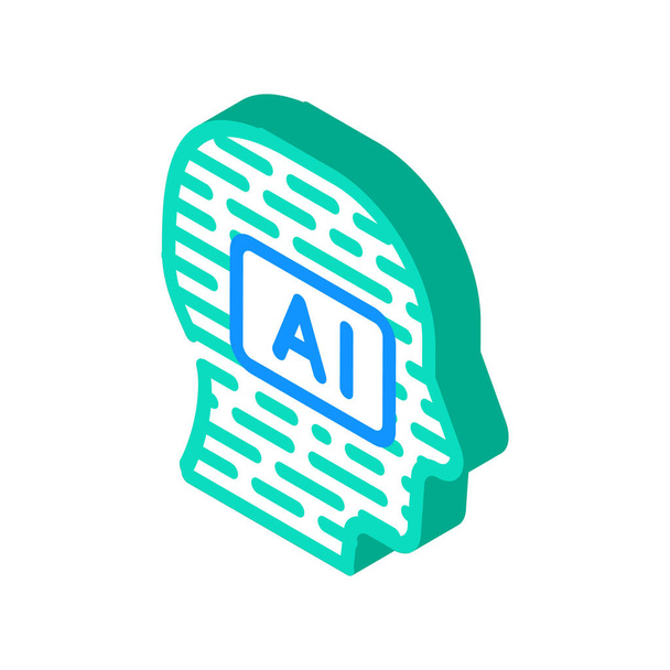 ai artificial intelligent financial technology isometric icon vector. ai artificial intelligent financial technology sign. isolated symbol illustration - Vector, Image