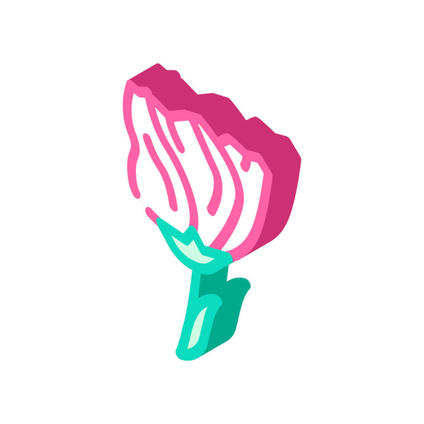 lisianthus цветочный изометрический вектор иконок. цветочный знак лисиантуса. изолированная иллюстрация символов - Вектор,изображение