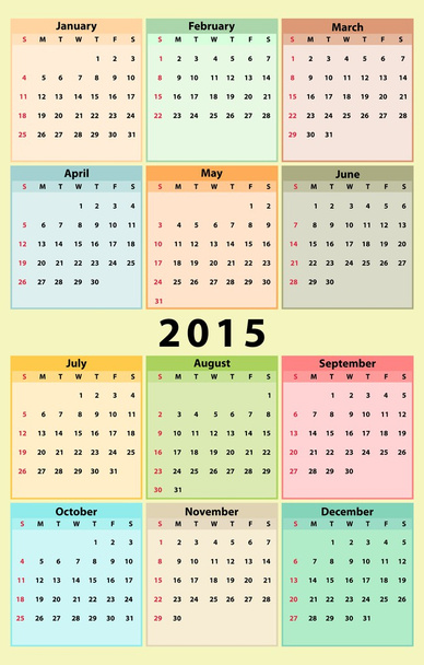 カレンダー 2015 年 - ベクター画像
