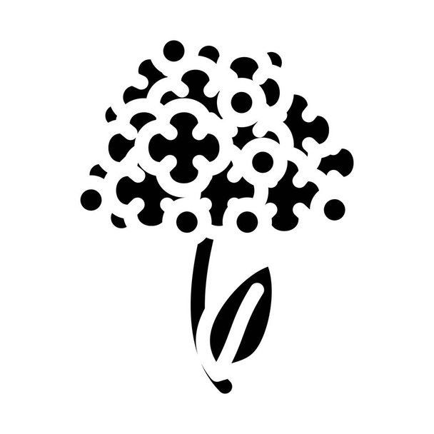 hortensia fleur glyphe icône vectoriel illustration - Vecteur, image