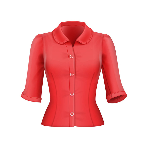 bluzka lady moda czerwony - Wektor, obraz