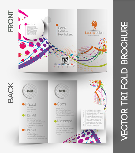 Tri-fold Brochure Design Element - Vector, Image