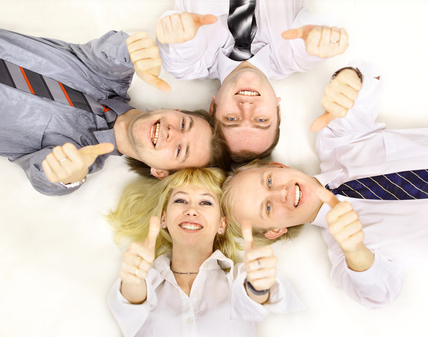 Business group meeting portrait - business working together. A diver - Foto, imagen