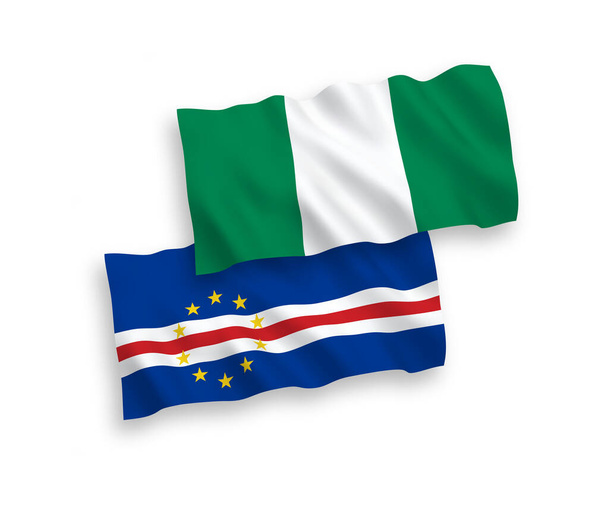 Cabo Verden ja Nigerian liput valkoisella pohjalla - Vektori, kuva