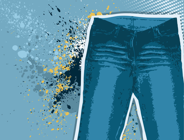 Jeans background.Vector gunge denim - Vector, imagen