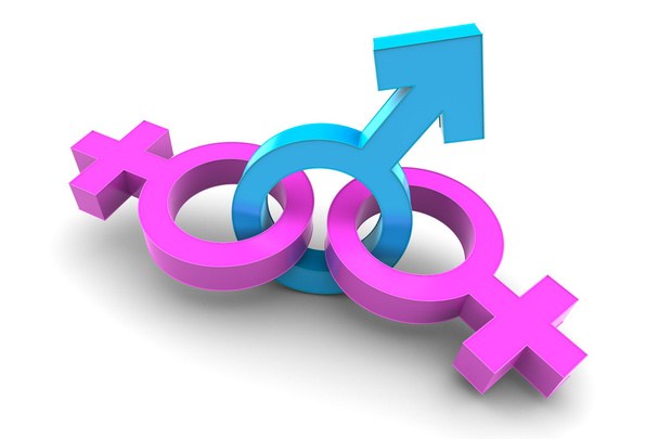 Two Female and Male gender symbol - Fotoğraf, Görsel