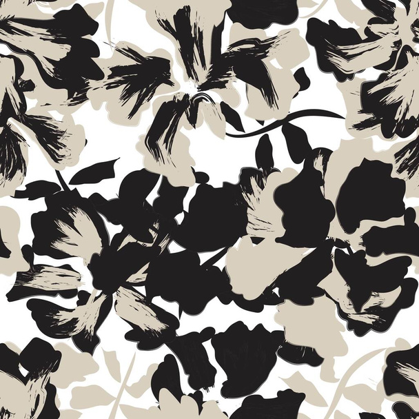 Bloemen penseelstreken naadloze patroon achtergrond voor mode-prints, afbeeldingen, achtergronden en ambachten - Vector, afbeelding
