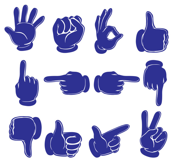 handen in blauwe kleuren - Vector, afbeelding