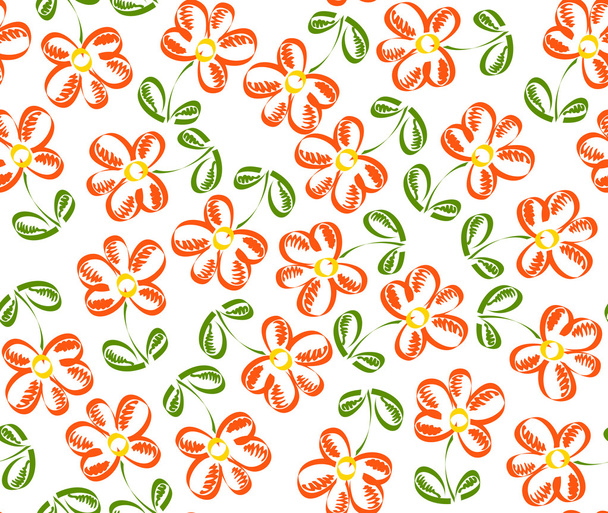 Seamless pattern with hand drawn flower - Vector, Image