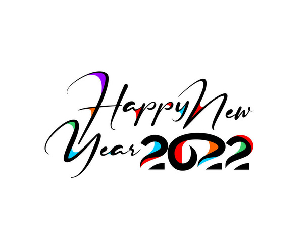 Gelukkig Nieuwjaar 2022 Tekst Typografie Ontwerp Patter, Vector illustratie. - Vector, afbeelding