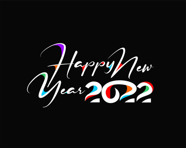 Boldog új évet 2022 Szöveg tipográfia Design Patter, Vektor illusztráció. - Vektor, kép