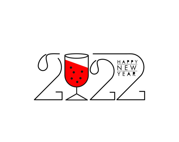 Hyvää uutta vuotta 2022 Tekstityyppi Design Patter, vektori kuvitus. - Vektori, kuva