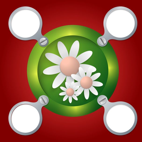 green circular frame for text and flowers - Vetor, Imagem