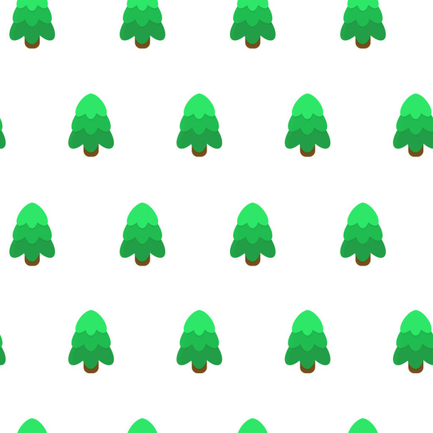 Cute cartoon fir tree seamless pattern - Vector, Image