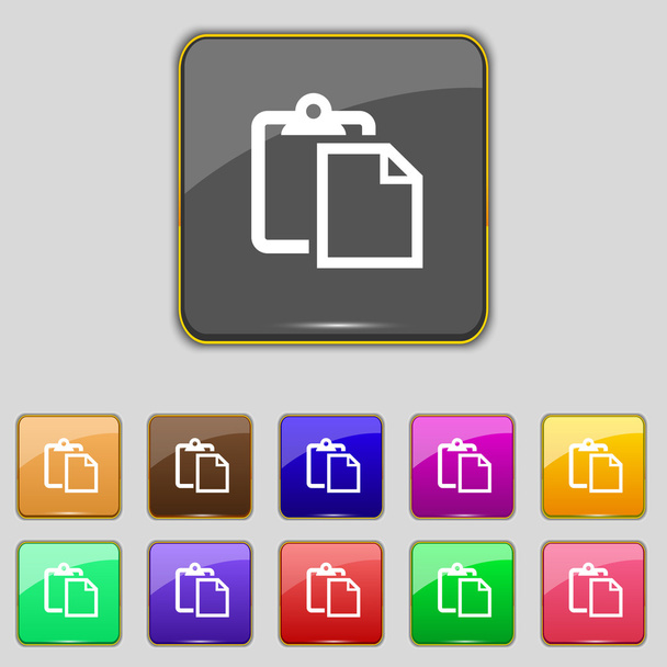 Upravte ikonu podepsat dokument. nastavit barvu tlačítka. moderní uživatelské rozhraní webové stránky navigační vektor - Vektor, obrázek