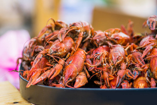a lot of crayfish on a plate on a plate - Φωτογραφία, εικόνα