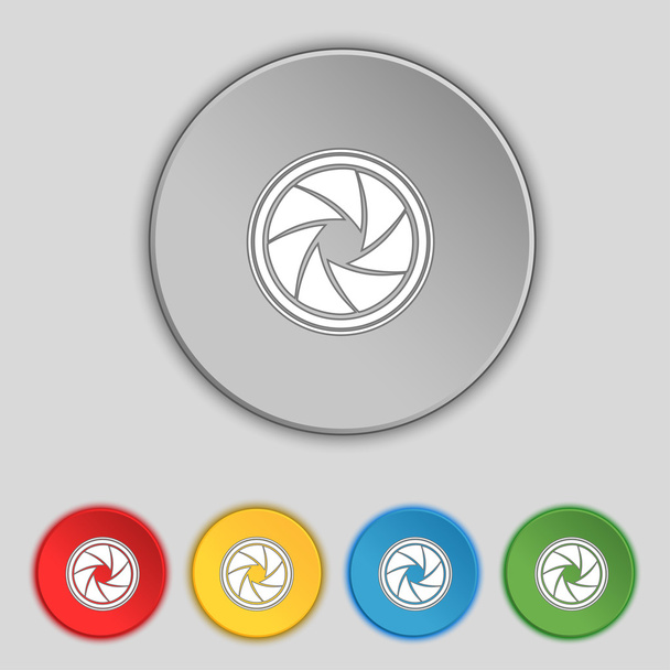 diaphragm icon. Aperture sign. Set colourful buttons. Vector - Vector, Image