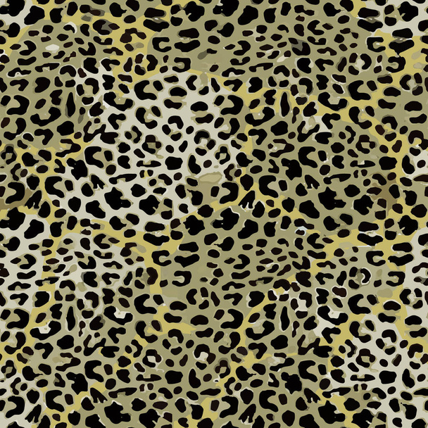 Teljes varrat nélküli leopárd gepárd textúra állati bőr minta vektor. Zöld design textilszövet nyomtatáshoz. Divathasználatra alkalmas. - Vektor, kép