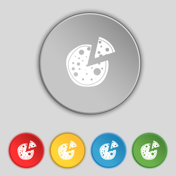 Icona della pizza. Impostare i pulsanti colorati segno. Vettore
 - Vettoriali, immagini