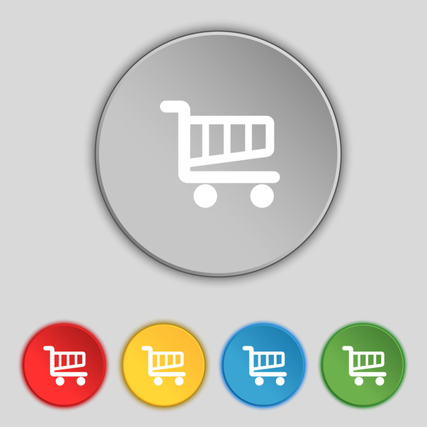 Shopping Cart segno icona. Pulsante di acquisto online. Impostare pulsanti colorati. Vettore
 - Vettoriali, immagini