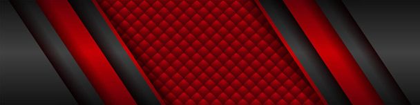 Abstracto 3d metálico rojo brillante color negro marco diseño moderno diseño tecnológico. Moderno concepto corporativo de metal oscuro banner vector plantilla fondo - Vector, Imagen