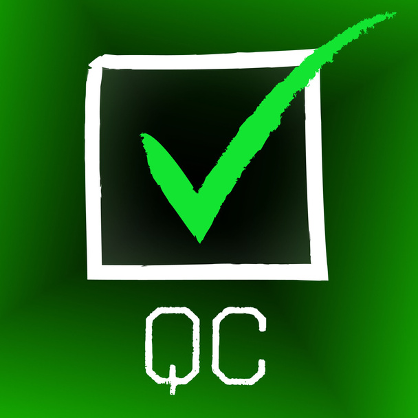 QC teek toont kwaliteitscontrole en goed te keuren - Foto, afbeelding