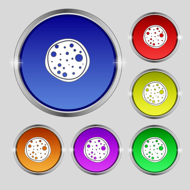 πίτσα εικονίδιο. σύνολο πολύχρωμα κουμπιά σημάδι. διάνυσμα - Διάνυσμα, εικόνα