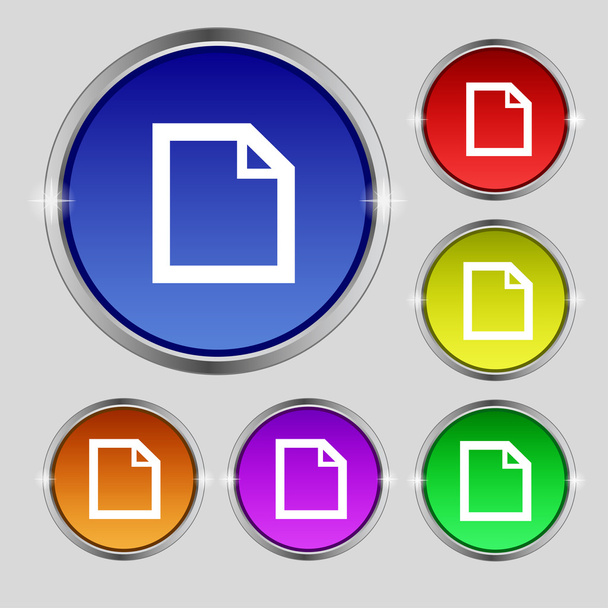 Editar icono de signo de documento. botón de contenido. Establecer botones de colores Moderna navegación del sitio web UI. Vector
 - Vector, Imagen