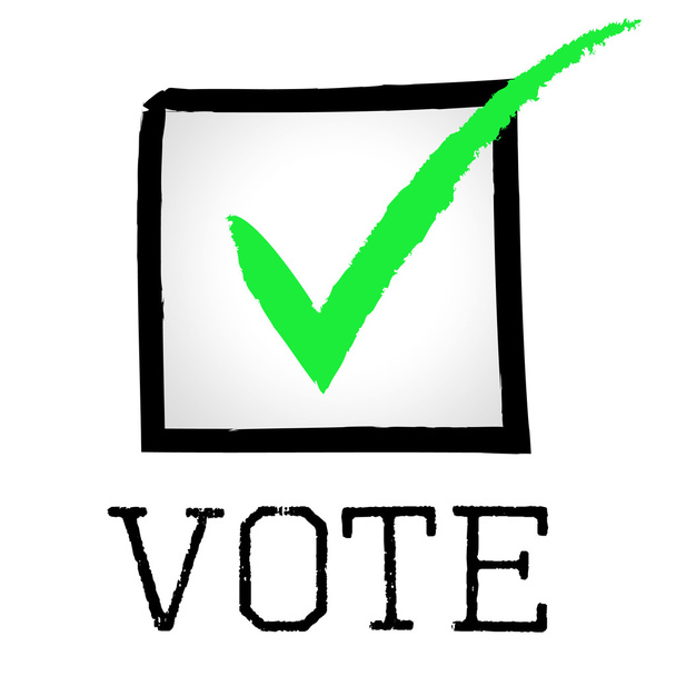 Abstimmungstick bedeutet durchgeführte Wahl und Abstimmung - Foto, Bild