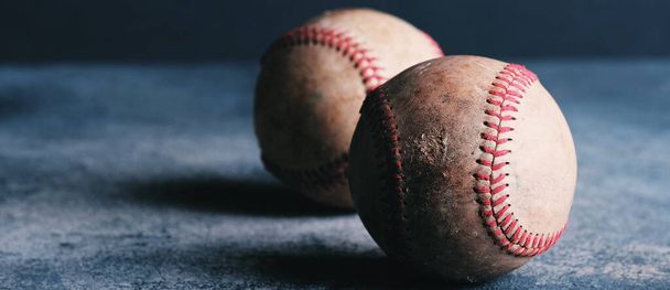 gros plan des balles de baseball, concept sportif - Photo, image