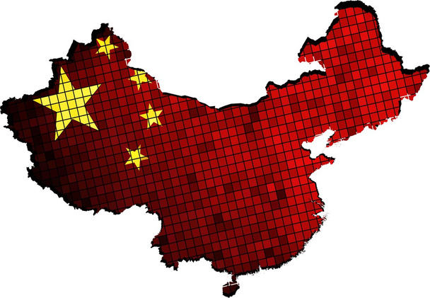 Κίνα χάρτη grunge μωσαϊκό - Διάνυσμα, εικόνα