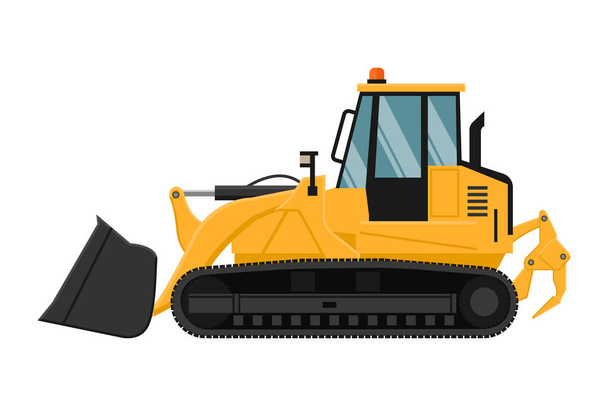 caterpillar loader yellow machinery vector on white background - Vector, Image