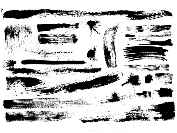 Set of brush strokes, stains, splashes, vector - Vector, Image