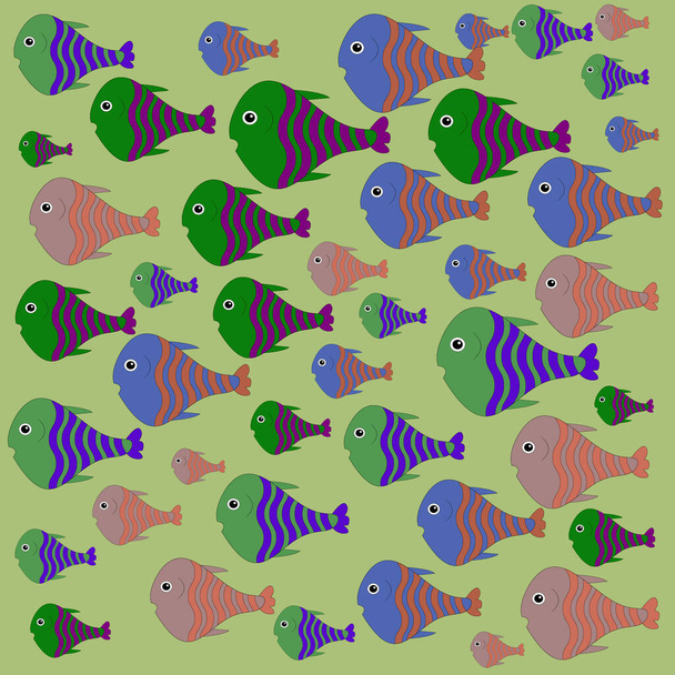 Cute fish. Kids background.  Can be used in textile industry, paper, background, scrapbooking. - Фото, зображення