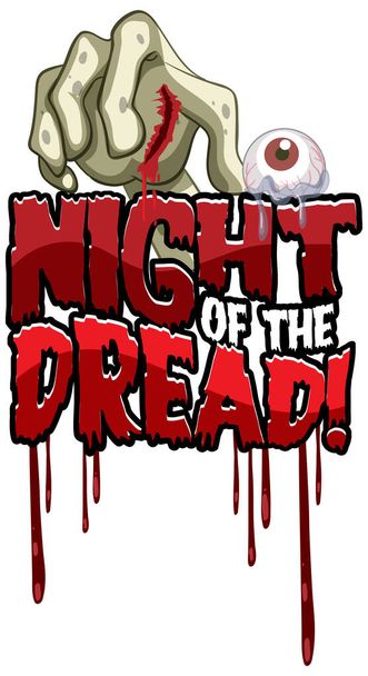 Noc hrůzostrašného slova děsivé logo pro Halloween ilustrace - Vektor, obrázek