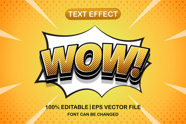 wow 3d edytowalny efekt tekstowy - Wektor, obraz