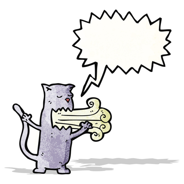 cat with bad breath cartoon - Vector, Image
