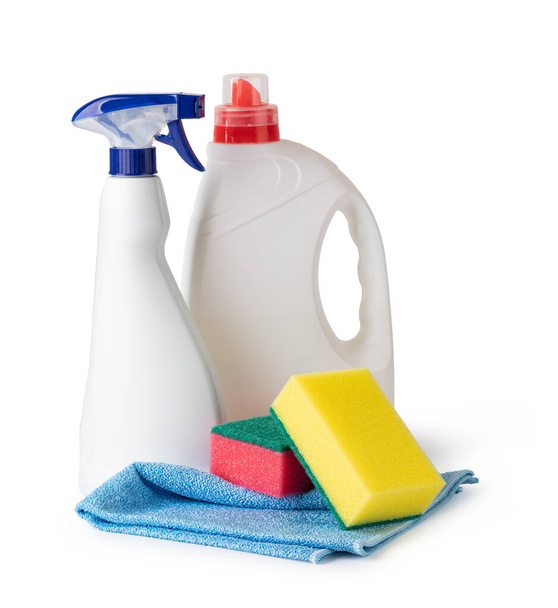 Cleaning items set isolated on a white background - Foto, imagen
