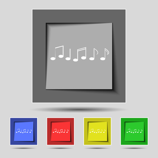 musik tecken ikonen. musikaliska symbol. Ange färgglada knappar. vektor16 - ベクター画像