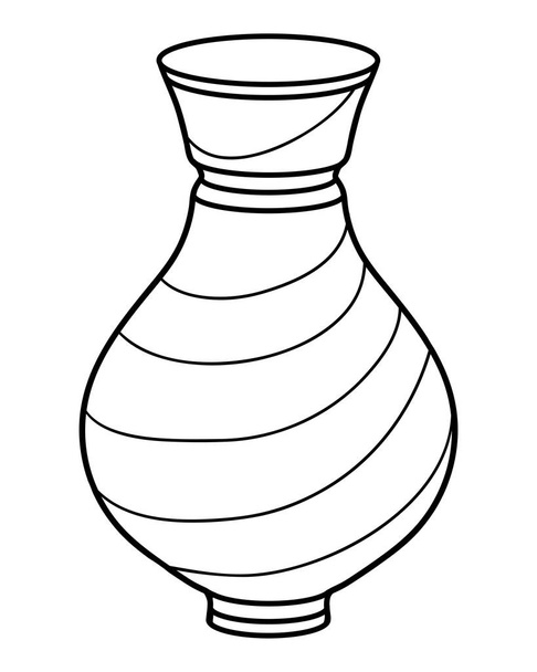 Coloring book for children, Vase - Vector, Image