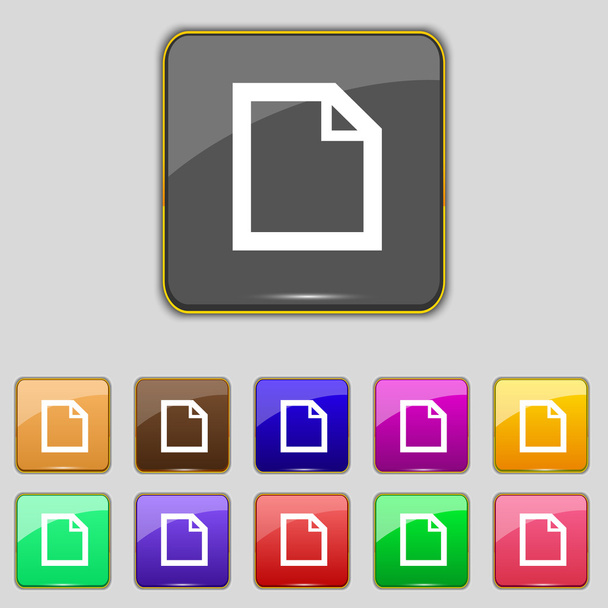 Upravte ikonu podepsat dokument. tlačítko obsah. Nastavte barevné tlačítka navigace moderní ui. vektor - Vektor, obrázek