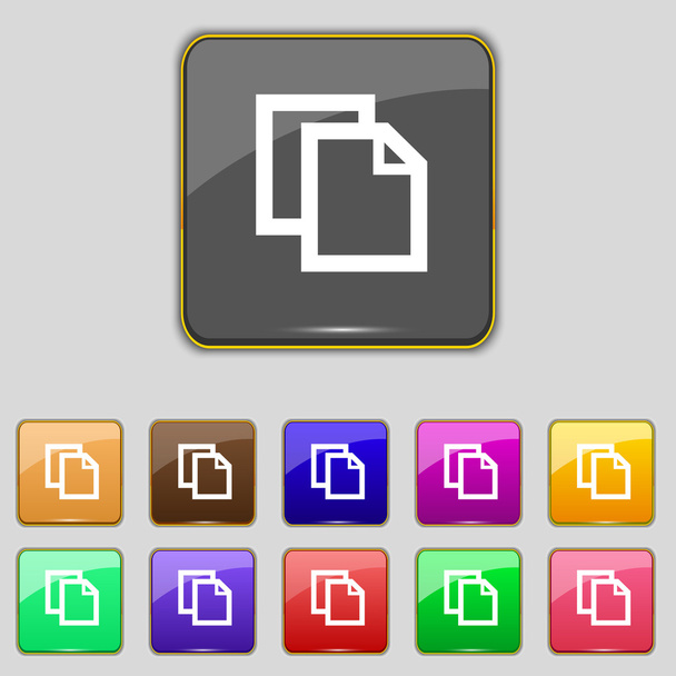 Modifier l'icône de signe du document. bouton de contenu. Définir des boutons colorés Navigation moderne sur le site de l'interface utilisateur. Vecteur
 - Vecteur, image