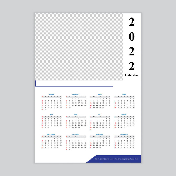 New year 2022 Calendar in modern style - Vector, Image